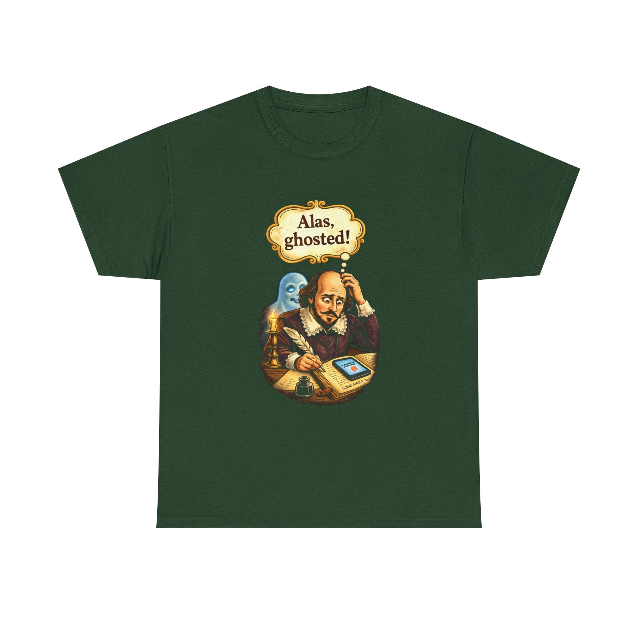 Shakespeare "Alas, Ghosted!" Graphic Tee — Funny Literary Halloween T‑Shirt